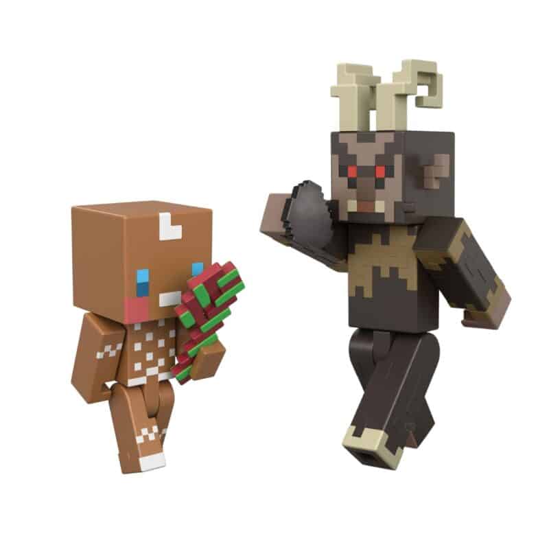 Minecraft Advent Calendar 2026 Gingerbread and Krampus figures close up