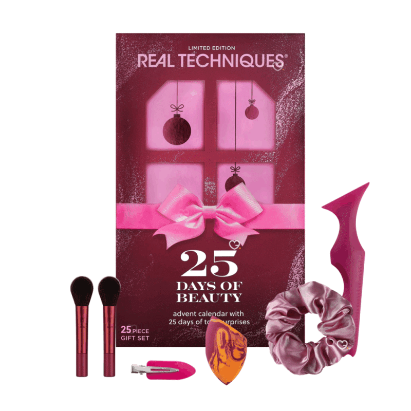 Real techniques Advent calendar 2025 with 24 beauty and make-up accessories