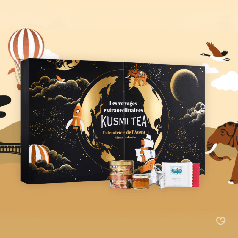 kusmi tea advent calendar 2025 with 24 days with 31 organic tastings of black, green and white teas and herbal teas