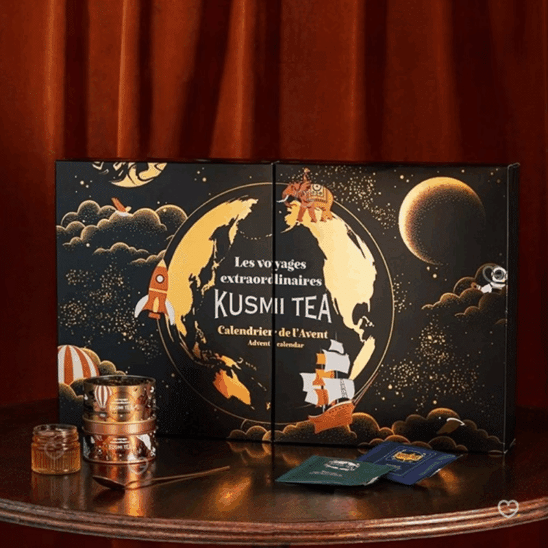 kusmi tea advent calendar 2025 with 24 days with 31 organic tastings of black, green and white teas and herbal teas