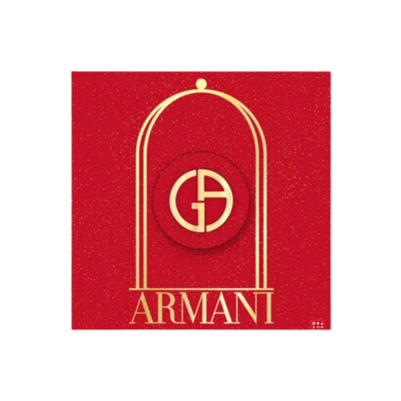 Armani Beauty Advent Calendar 2023 bringing 24 bestselling Armani products presented in an eco-friendly and designed-to-last red and gold squared box