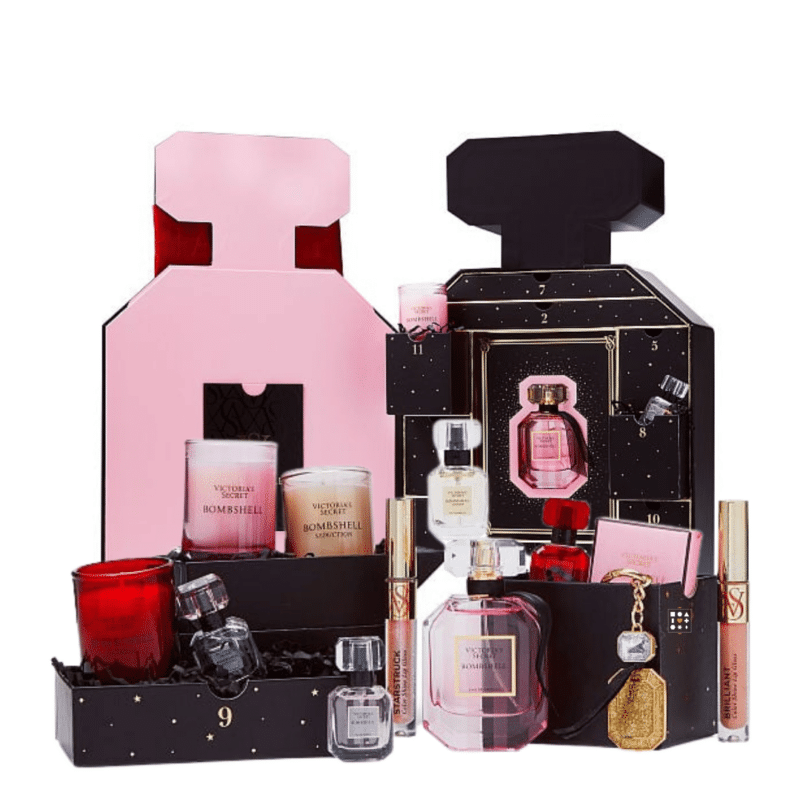 Enjoy your holiday with the Victoria's Secret Advent Calendar 2023. Unwrap 12 days of enchanting surprises, including iconic fragrances and beauty products. Presented in a black elegant perfume-like box