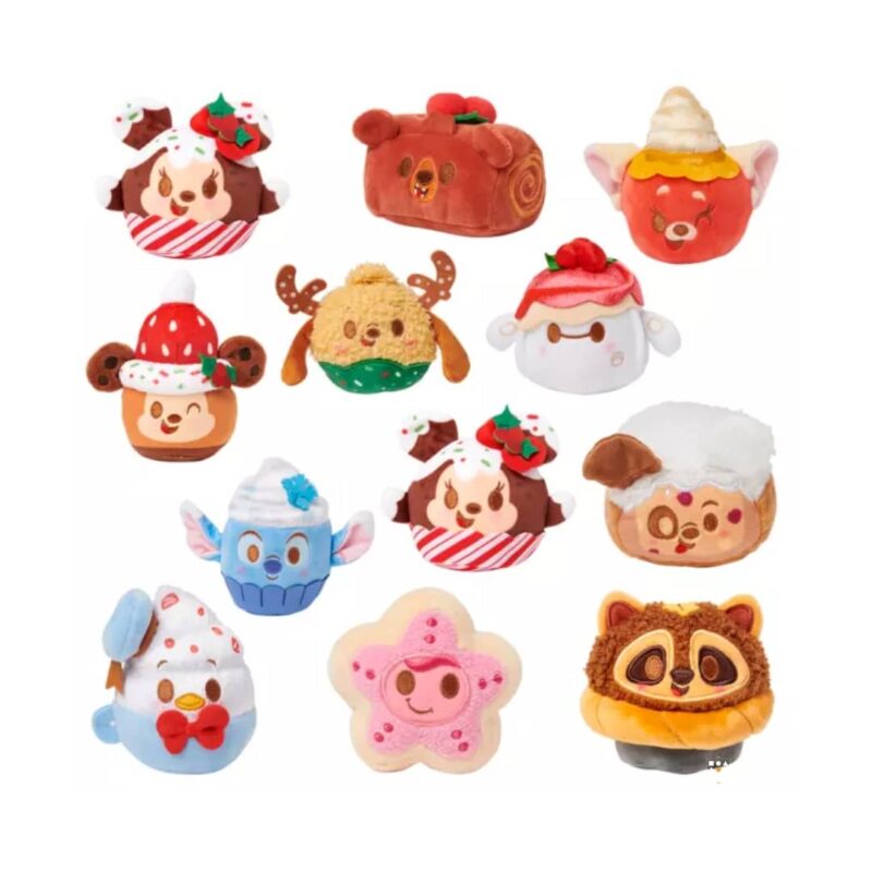 Disney Munchlings advent calendar 2003 includes 12 micro soft toys packaged within a tastefully designed holiday house-shaped box adorned with whimsical sprinkles