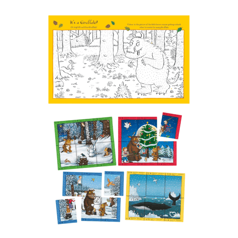 Delve into the enchanting world of the Gruffalo and Friends with the Advent Calendar Book Collection 2025. Twenty-four mini books filled with activities, songs, crafts, and more. Make this Christmas magical with shared family moments. Presented in a blue book like advent calendar with the Gruffalo characters illustrated