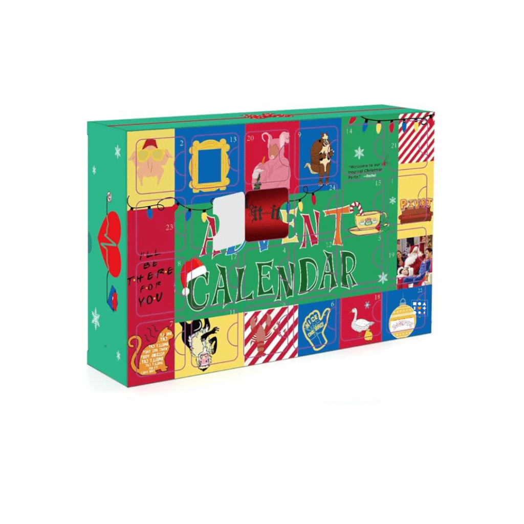Celebrate Christmas with style and nostalgia! The Friends Socks Advent Calendar 2023 features 24 themed socks for fans of the iconic TV show. A perfect gift for all ages, offering comfort, quality, and excitement. Get ready for a memorable countdown to Christmas. Presented in colorful rectangular box with illustrations of Friends symbols