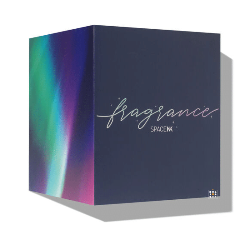 Discover the Space NK Fragrance Advent Calendar 2023 – a holiday must-have for fragrance lovers! presented in a galactic purple box