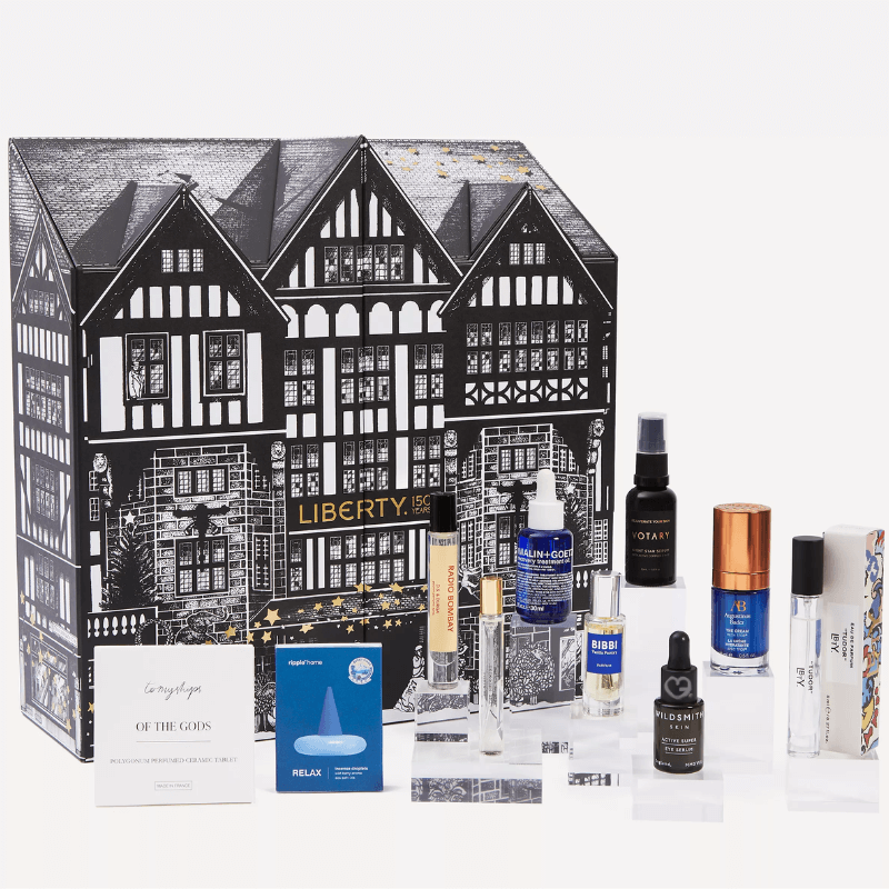 Liberty Men's Advent Calendar 2025 with 25 luxury grooming and skincare products, including 15 full-size items, ideal for style-conscious men.