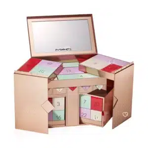 MAC Cosmetics Advent Calendar 2025 with 24 beauty surprises including lipsticks, eyeshadows, skincare, gua sha and festive treats for makeup lovers.