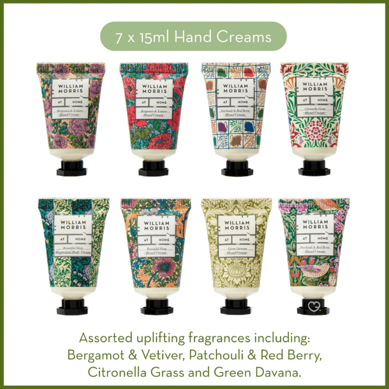 William Morris Advent Calendar 2025 featuring 24 vegan bath and body treats in art-inspired packaging, perfect for beauty lovers.