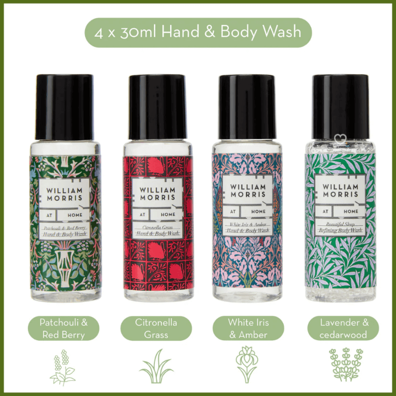 William Morris Advent Calendar 2025 featuring 24 vegan bath and body treats in art-inspired packaging, perfect for beauty lovers.