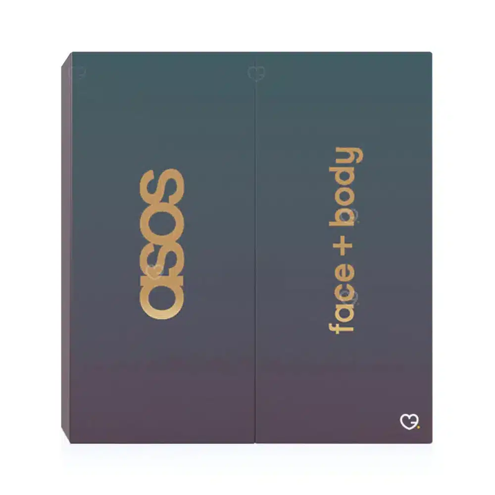 Asos - Face + Body Advent Calendar 2025 with 25 beauty treats including skincare, makeup, haircare and accessories for beauty lovers.