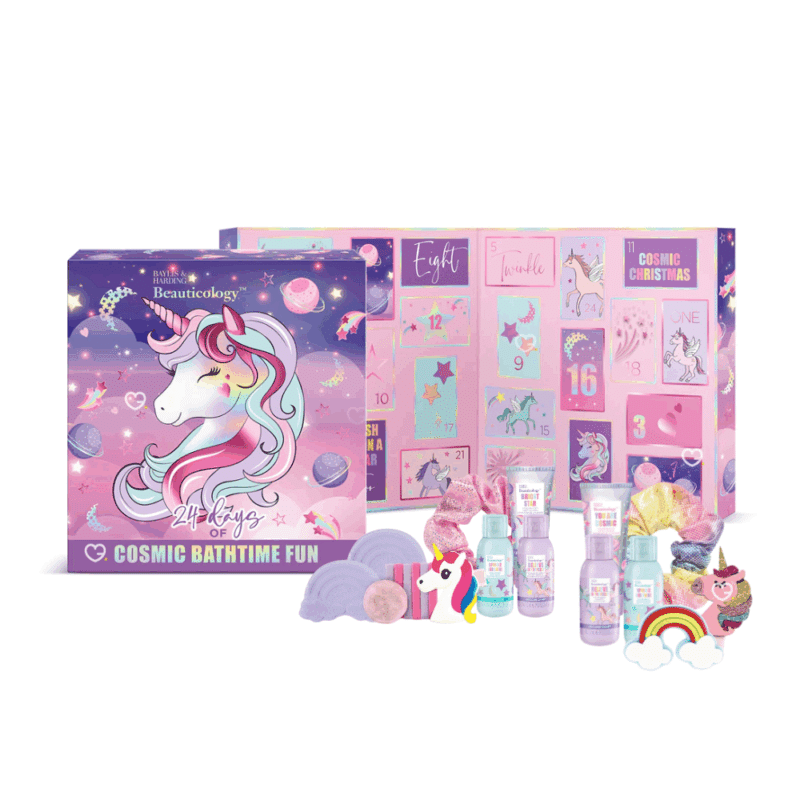 Baylis And Harding Advent calendar 2025 with 24 beauty and scented skincare products and accessories.