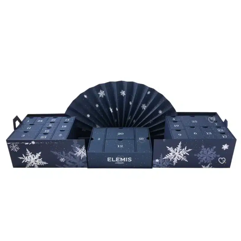 Elemis Advent Calendar 2025 with 25 luxury skincare treats, including Pro-Collagen icons, for women seeking festive self-care.