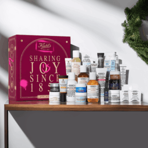 Kiehl's Advent Calendar 2025 with 24 bestselling skincare essentials including Ultra Facial Cream, masks and moisturisers, perfect for beauty lovers.