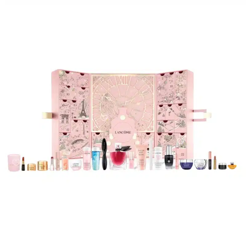 Lancome Advent Calendar 2025 with 24 luxury beauty gifts including skincare, makeup and fragrances, perfect for beauty enthusiasts and gift buyers.