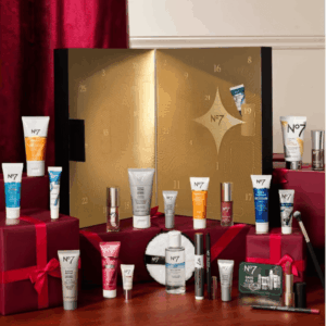 No7 Advent Calendar 2025 with 25 days of beauty, 10 full-size products, best-selling serum, Future Renew skincare and Pro Artist makeup for beauty enthusiasts.