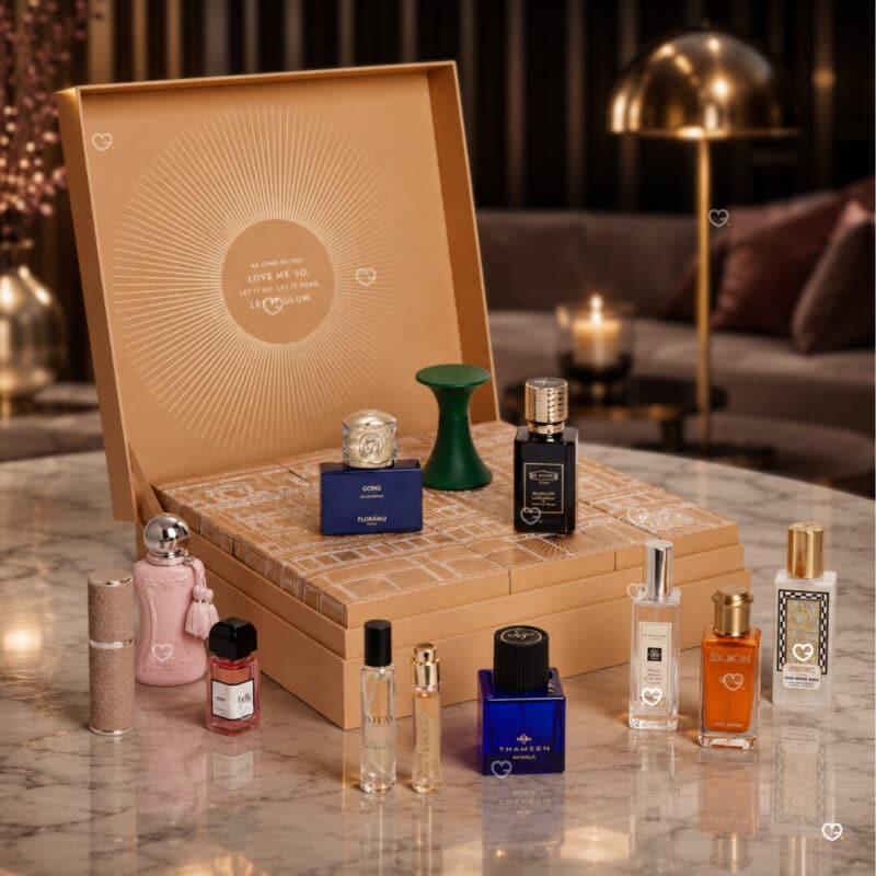 Harrods Fragrance Advent Calendar 2026 open on marble