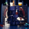 John Lewis advent calendar 2025 - includes 36 full and deluxe-size beauty products packaged in a beautiful navy blue box with cabaret atmosphere