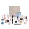 2025 Harrods beauty advent calendar is in a deep forest green casing with beautiful snowy white illustrations. The calendar has 25 drawers each filled with a beauty surprise.