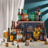 John Lewis Beer & Snack Advent Calendar 2025 with 24 craft beers and gourmet snacks in festive packaging, perfect for adult beer lovers.