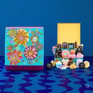 Lush Advent Calendar 2025 with 25 hand-selected beauty treats in vibrant festive packaging, perfect for ethical self-care gift buyers.