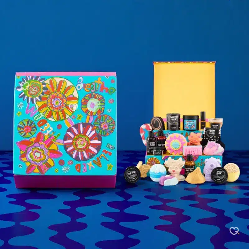 Lush Advent Calendar 2025 with 25 hand-selected beauty treats in vibrant festive packaging, perfect for ethical self-care gift buyers.