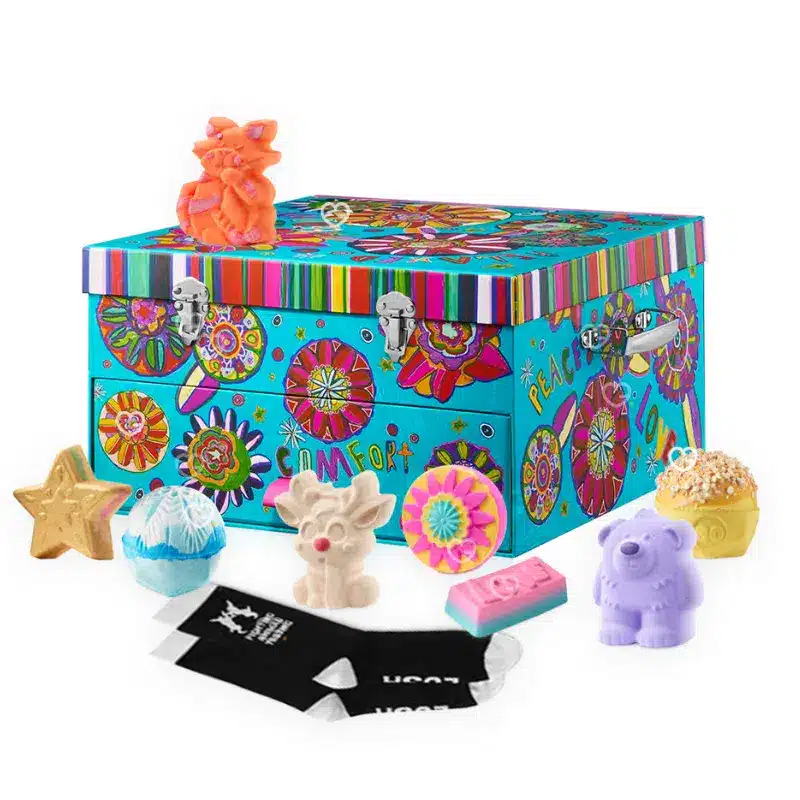 Lush Advent Calendar 2025 with 25 hand-selected beauty treats in vibrant festive packaging, perfect for ethical self-care gift buyers.