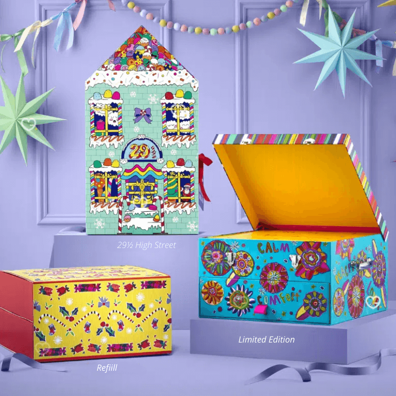 Lush Advent Calendar 2025 with 25 hand-selected beauty treats in vibrant festive packaging, perfect for ethical self-care gift buyers.