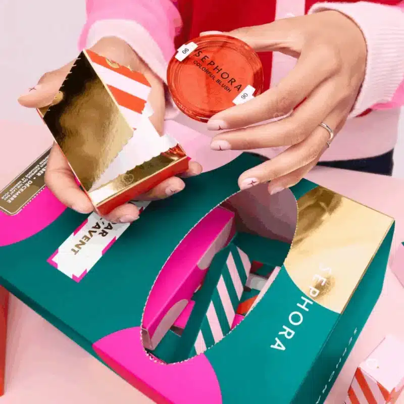 Sephora Collection Advent Calendar 2025 with 24 festive beauty surprises in makeup, skincare, bath treats and accessories, perfect for beauty lovers.