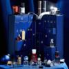 The Fragrance Shop Advent Calendar 2025 in festive blue box with 25 luxury mini perfumes and a gift voucher.