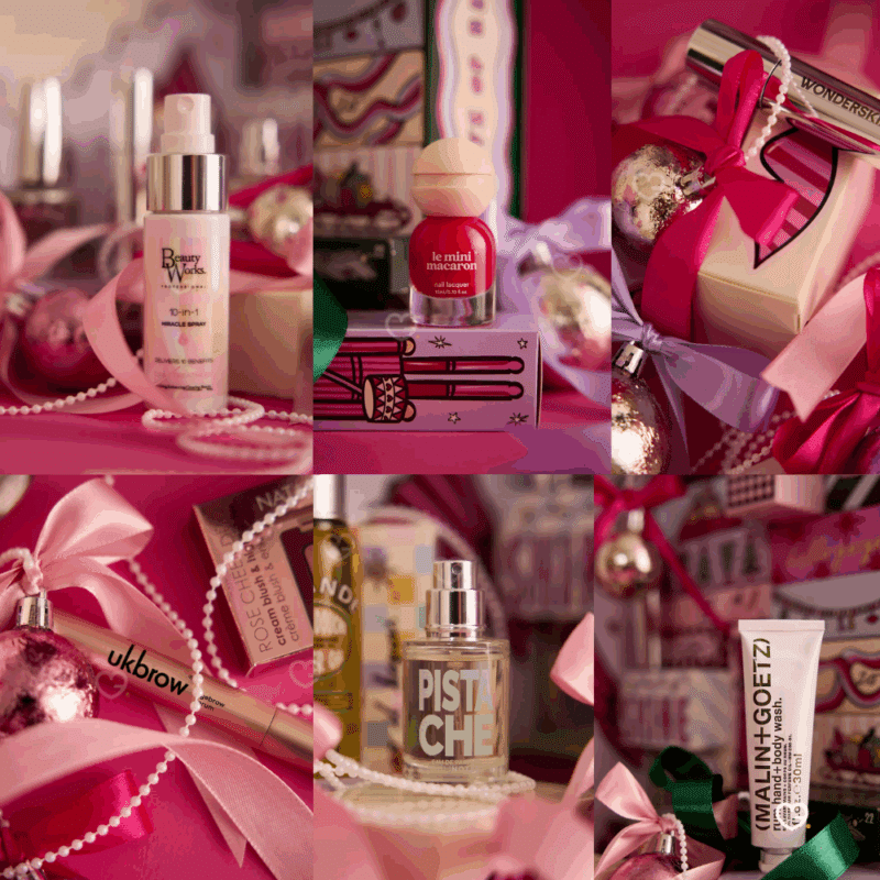 Anthropologie Advent Calendar 2025 with 24 beauty treats, 11 full-sized skincare, fragrance and makeup gifts from brands like L’Occitane, Floral Street, Malin + Goetz, Natasha Denona and WonderSkin, perfect for beauty enthusiasts.