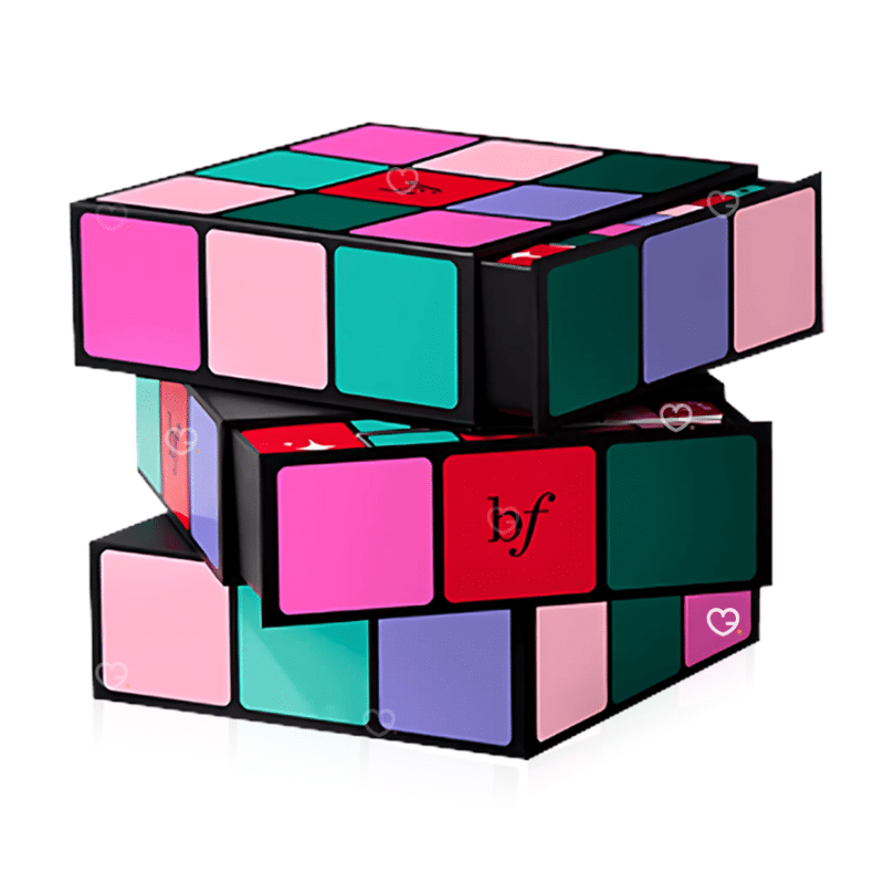 2025 benefit advent calendar filled with 24 beauty favorites like Bronzer, mascara, blush.. in a design box The Glam Cube
