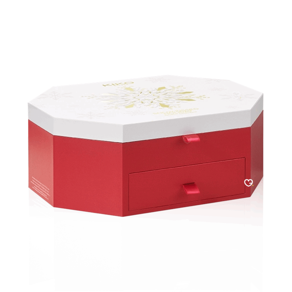 Kiko Advent calendar 2025 makeup beauty composed of 24 make-up and skincare products, in standard or mini format, as well as essential accessories.