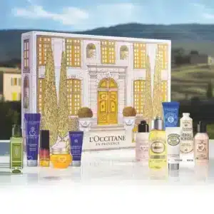 L'Occitane Classic Advent Calendar 2025 with 28 mini skincare, body and hair care bestsellers, festive gift for beauty lovers.