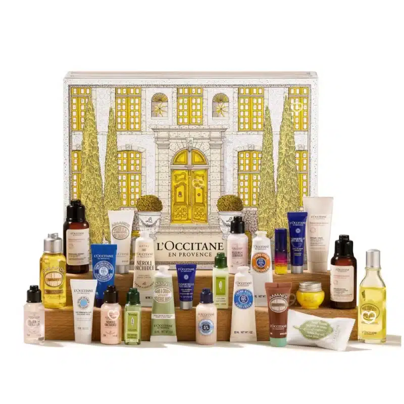 L'Occitane Classic Advent Calendar 2025 with 28 mini skincare, body and hair care bestsellers, festive gift for beauty lovers.