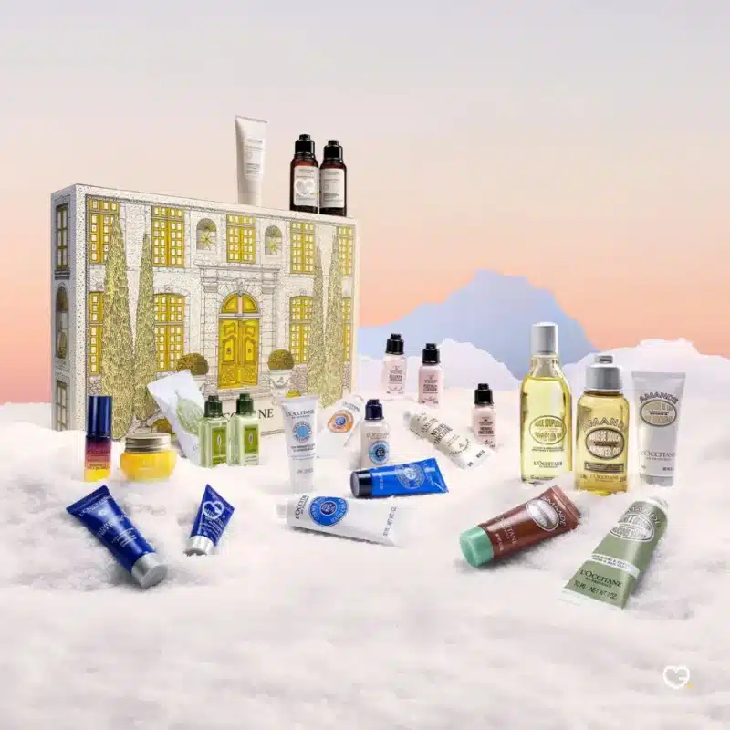 L'Occitane Classic Advent Calendar 2025 with 28 mini skincare, body and hair care bestsellers, festive gift for beauty lovers.