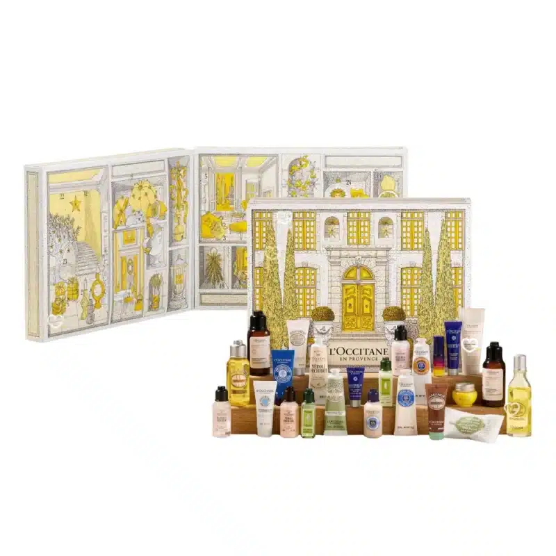L'Occitane Classic Advent Calendar 2025 with 28 mini skincare, body and hair care bestsellers, festive gift for beauty lovers.