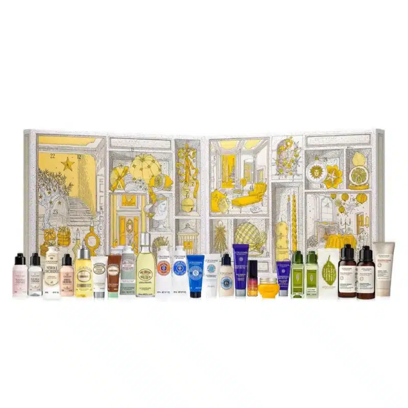 L'Occitane Classic Advent Calendar 2025 with 28 mini skincare, body and hair care bestsellers, festive gift for beauty lovers.