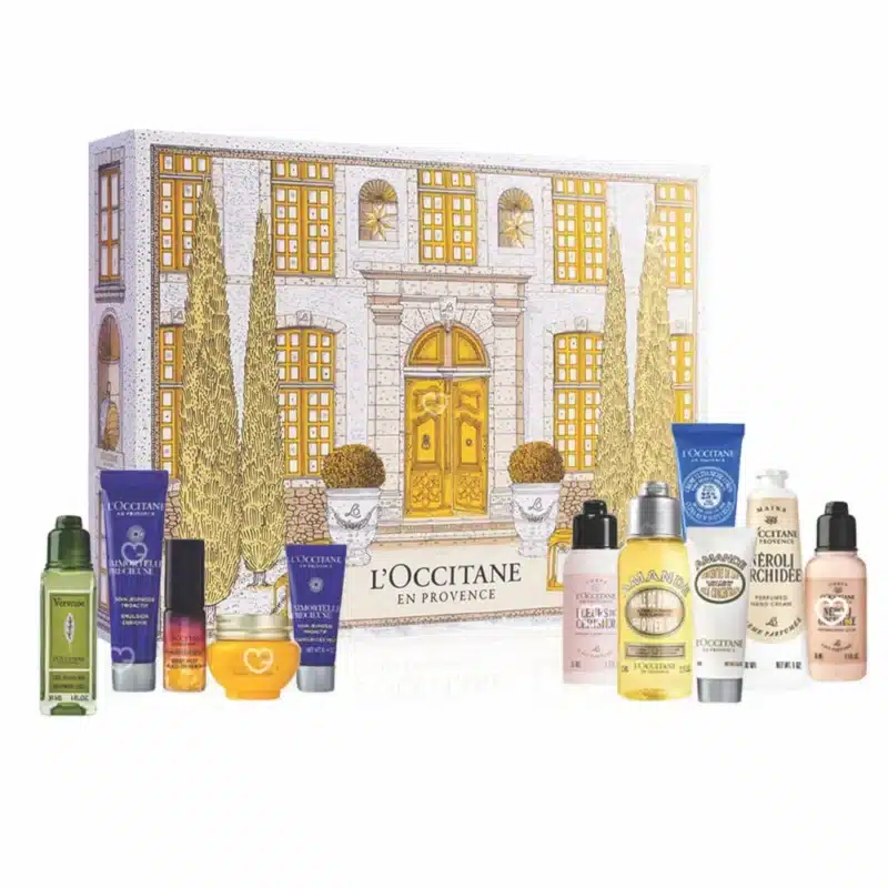 L'Occitane Classic Advent Calendar 2025 with 28 mini skincare, body and hair care bestsellers, festive gift for beauty lovers.