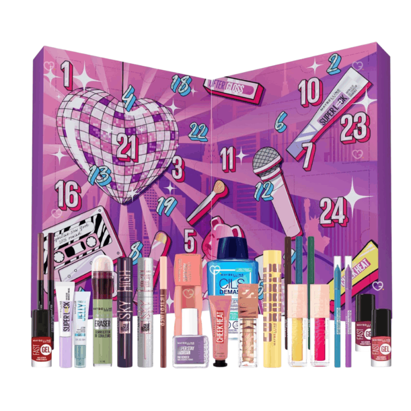 Maybelline advent calendar 2025 filled 24 product fo makeup