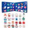 MicroMallows Advent Calendar 2025 presents a vibrant and festive theme, with a blue holiday background covered in snowflakes, ornaments, and playful cartoon-style illustrations.