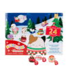 MicroMallows Advent Calendar 2025 presents a vibrant and festive theme, with a blue holiday background covered in snowflakes, ornaments, and playful cartoon-style illustrations.