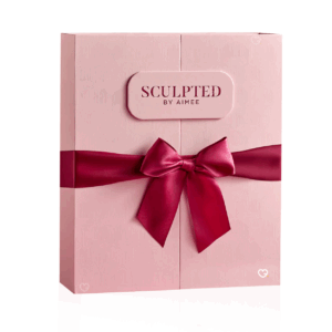 Sculpted By Aimee Advent Calendar 2025 with 12 beauty treats including 8 full-sized and 5 exclusive skincare and makeup products for women.