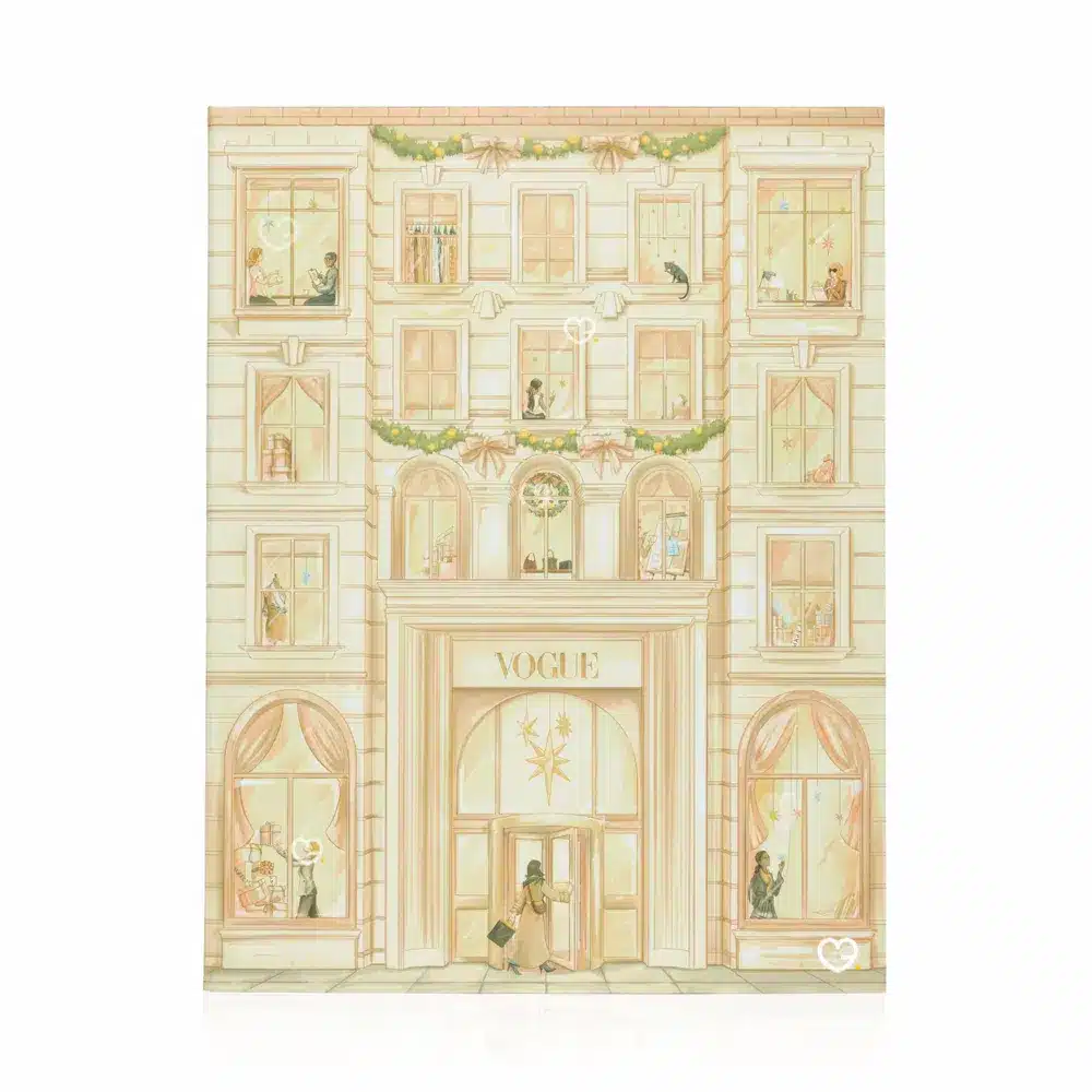 Vogue Advent Calendar 2025 with 31 luxury beauty and wellness treats including skincare, makeup, fragrance and fashion accessories for style-conscious trend lovers.