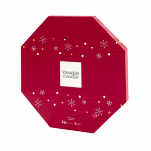 Yankee Candle Wreath Advent Calendar 2025 with 24 scented tea lights, glass holder and 8 festive fragrances, perfect for Christmas candle lovers.