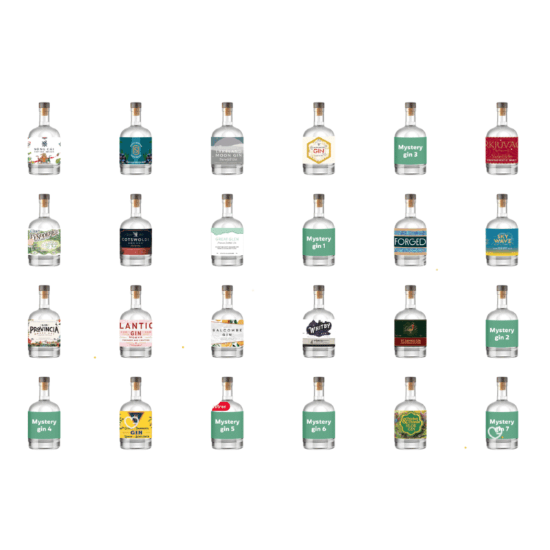Craft Gin Advent Calendar 2025 with 24 double measures (5cl) of hand-picked craft gin ideal for man gift