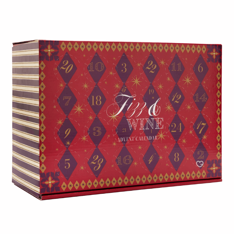 John Lewis Fizz Advent Calendar 2025 with 24 miniature wines and sparkling fizz in a festive box, perfect for adults celebrating Christmas.
