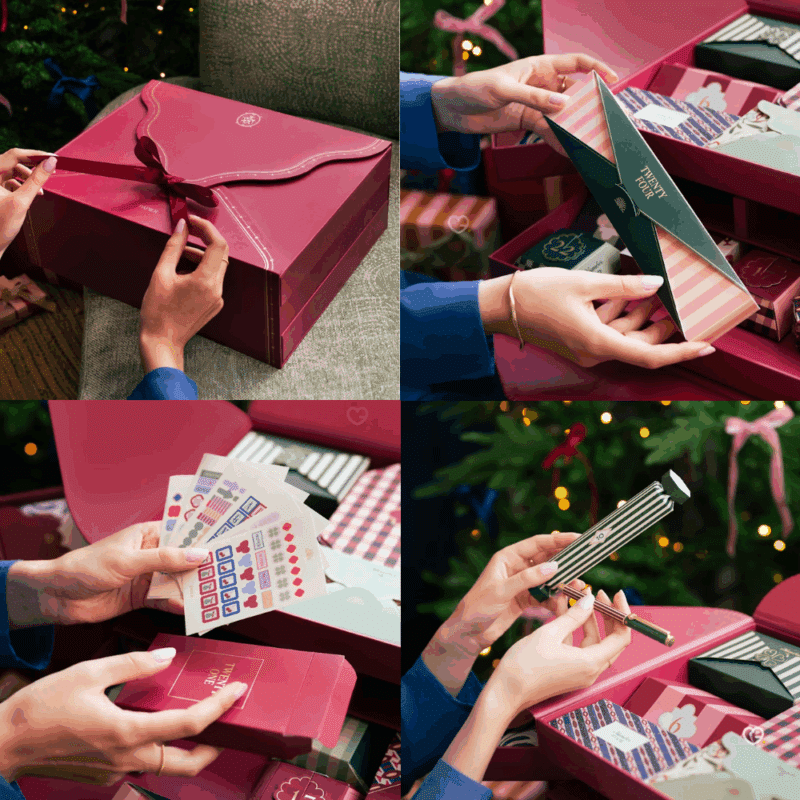 Papier Advent Calendar 2025 with 24 luxury stationery gifts including journals, pens and washi tapes, perfect for design lovers.