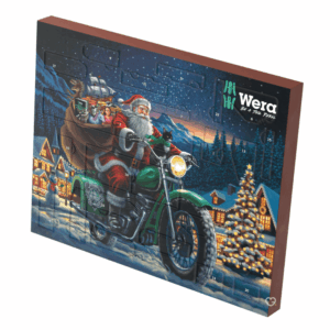 Wera Advent Calendar 2025 with 28 tool surprises including VDE screwdrivers, Micro drivers, T-handle and accessories.