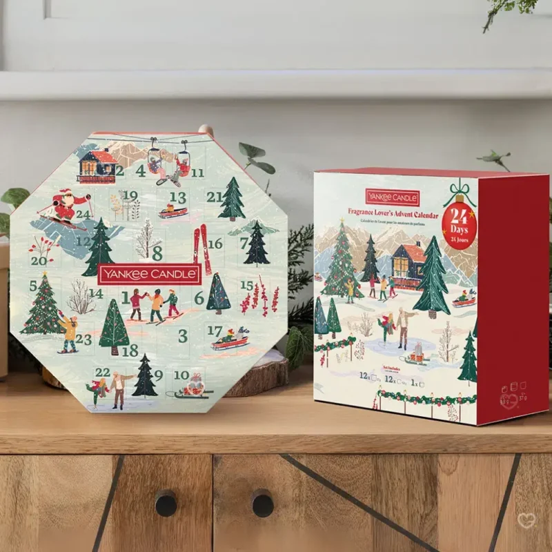 Yankee Candle Book Advent Calendar 2025 with 24 festive scented candles and holder in a luxury book design, perfect for home fragrance lovers.